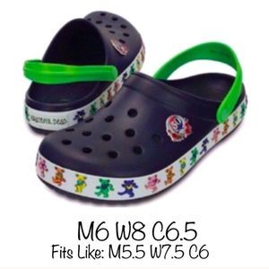 W GRATEFUL DEAD CROCS 50th Anniversary Men’s 6 Women’s 8 Limited Edition